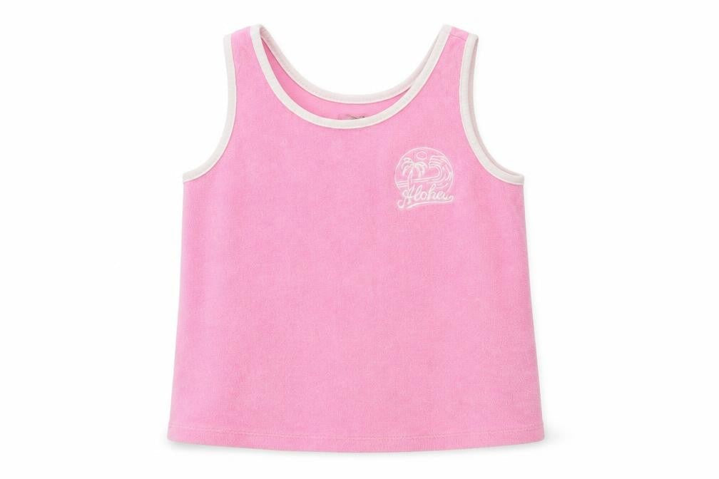Primark Girls Pink Cotton Basic Tank Size 9-10 Years Round Neck Pullover - Aloha