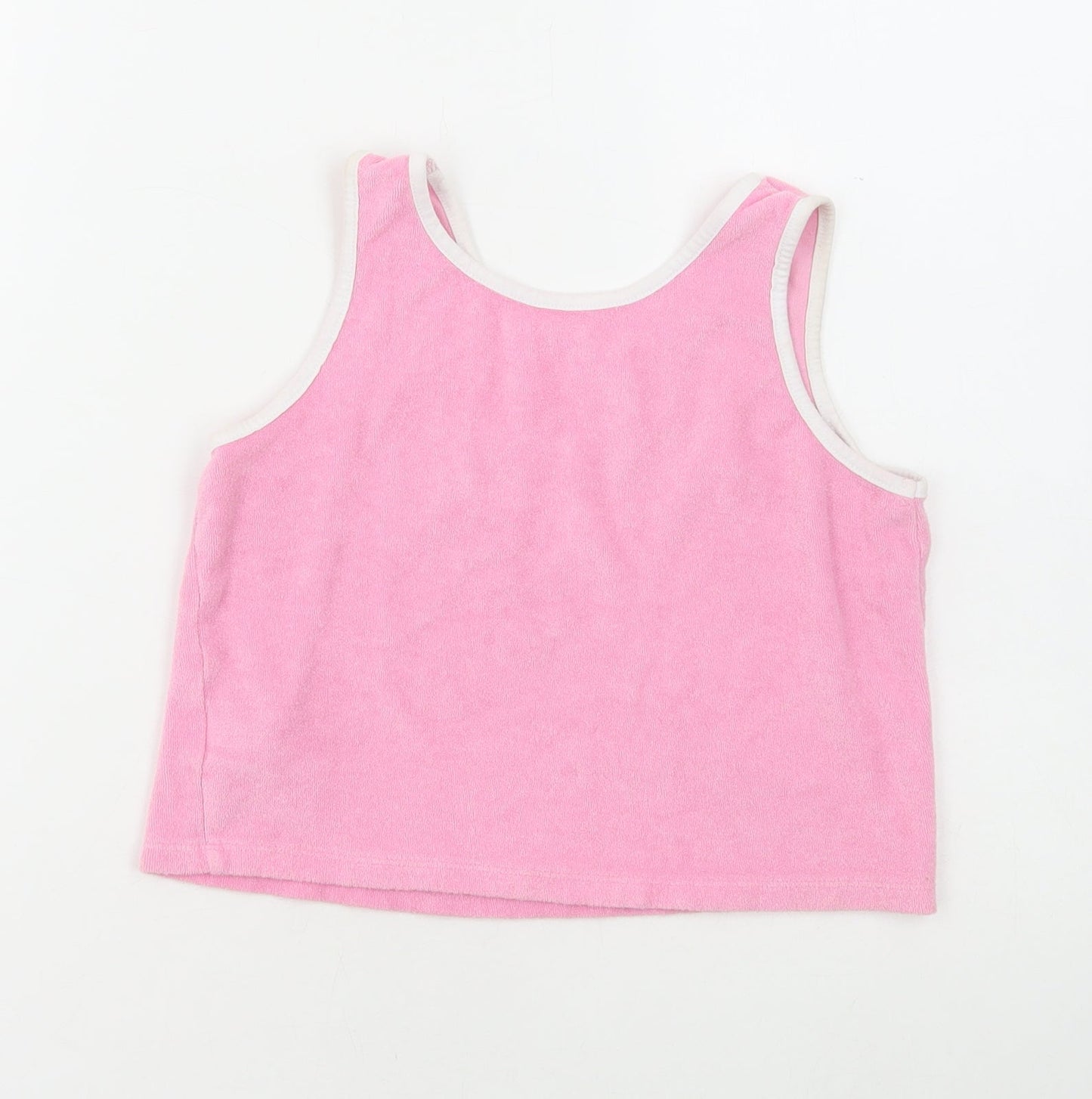 Primark Girls Pink Cotton Basic Tank Size 9-10 Years Round Neck Pullover - Aloha