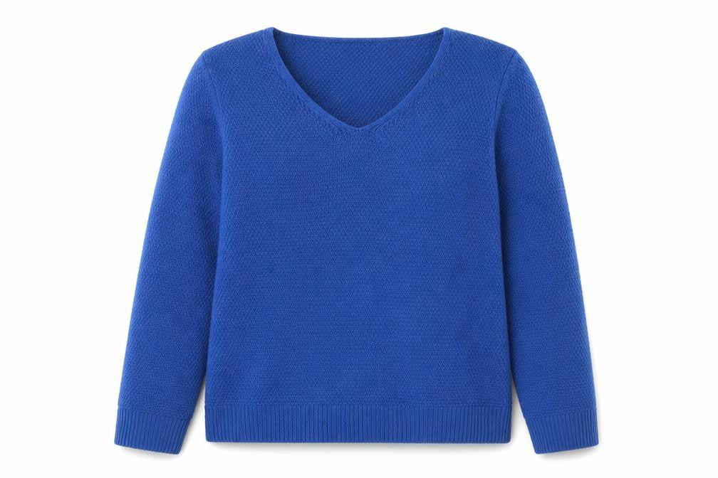 SheIn Womens Blue Scoop Neck Acrylic Pullover Jumper Size L
