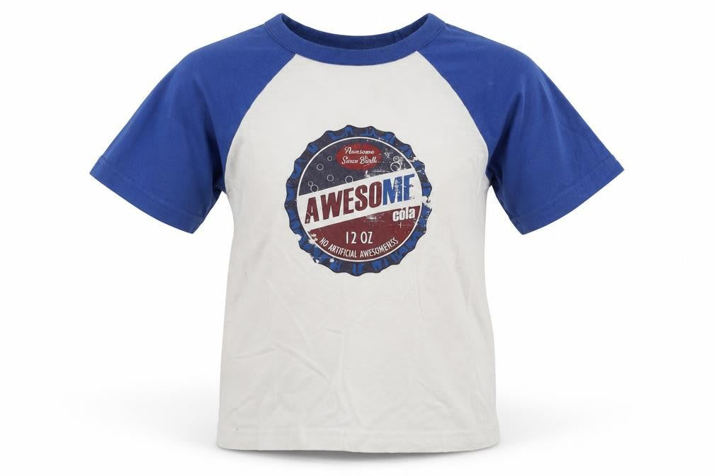Cherokee Boys White 100% Cotton Basic T-Shirt Size 4-5 Years Round Neck Pullover - Awesome