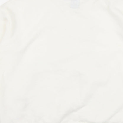 George Womens White Cotton Pullover Sweatshirt Size M Pullover