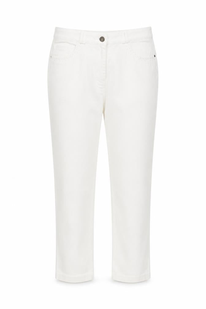 Gerard Womens White Cotton Straight Jeans Size 12 L26 in Regular Button
