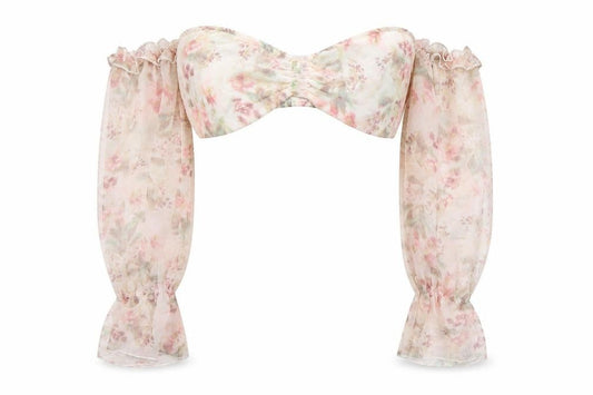 I SAW IT FIRST Womens Pink Floral Polyester Cropped Blouse Size 14 Sweetheart