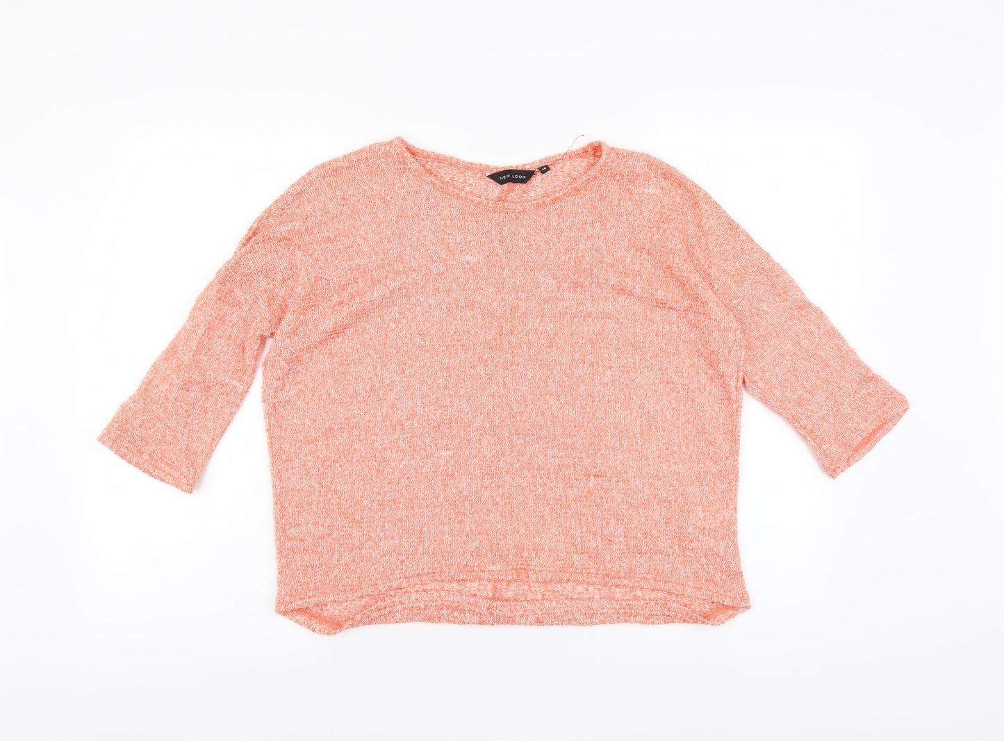 New Look Womens Orange Polyester Basic Blouse Size 10 Round Neck
