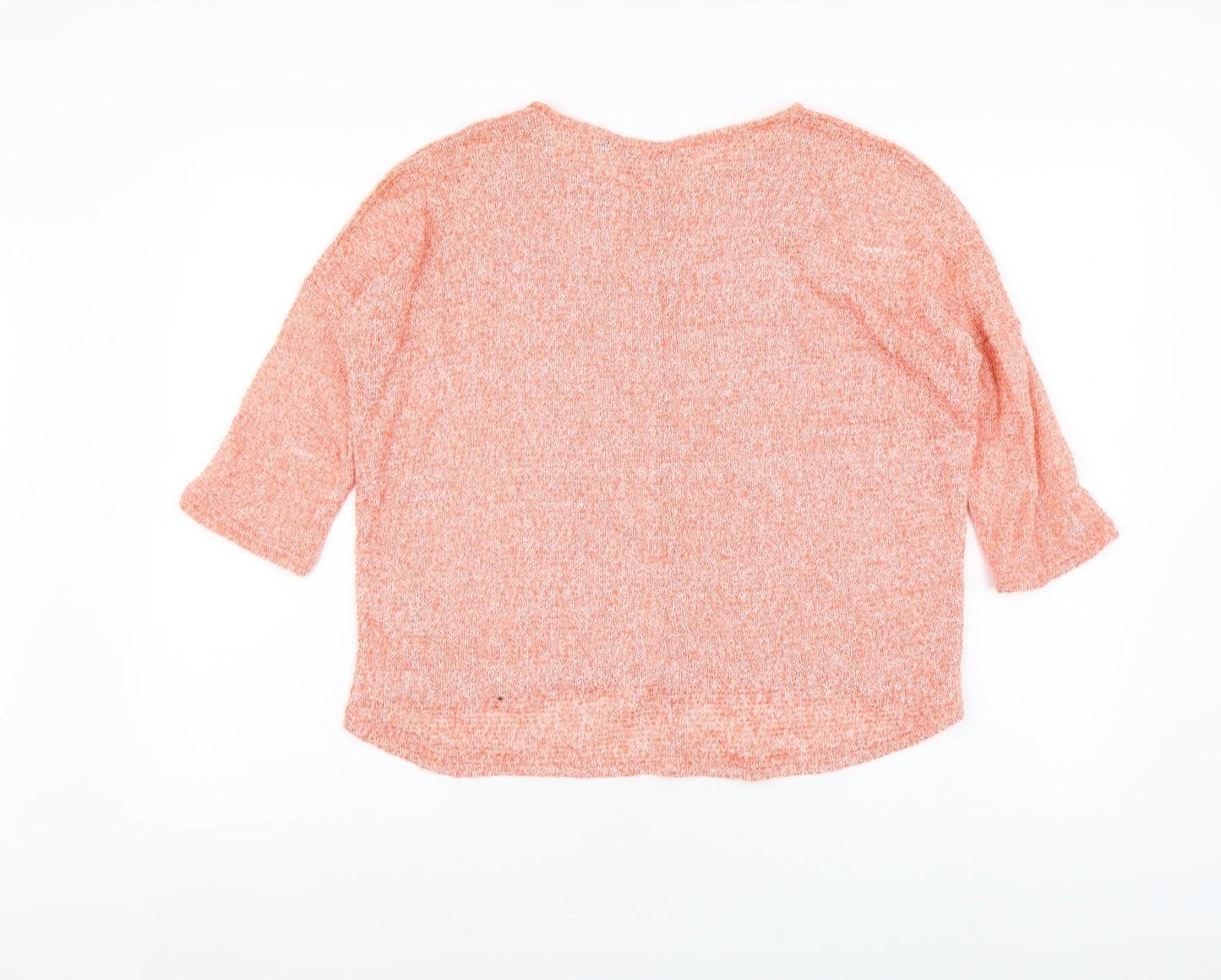 New Look Womens Orange Polyester Basic Blouse Size 10 Round Neck