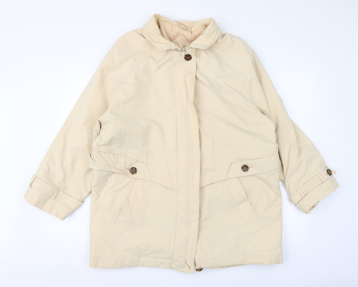 YS Womens Beige Jacket Coat Size XL Zip