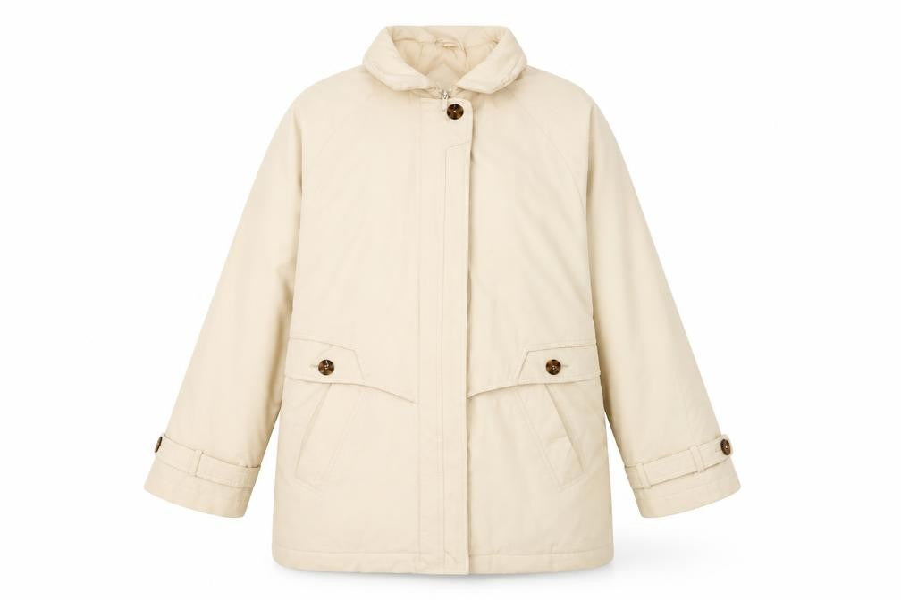 YS Womens Beige Jacket Coat Size XL Zip