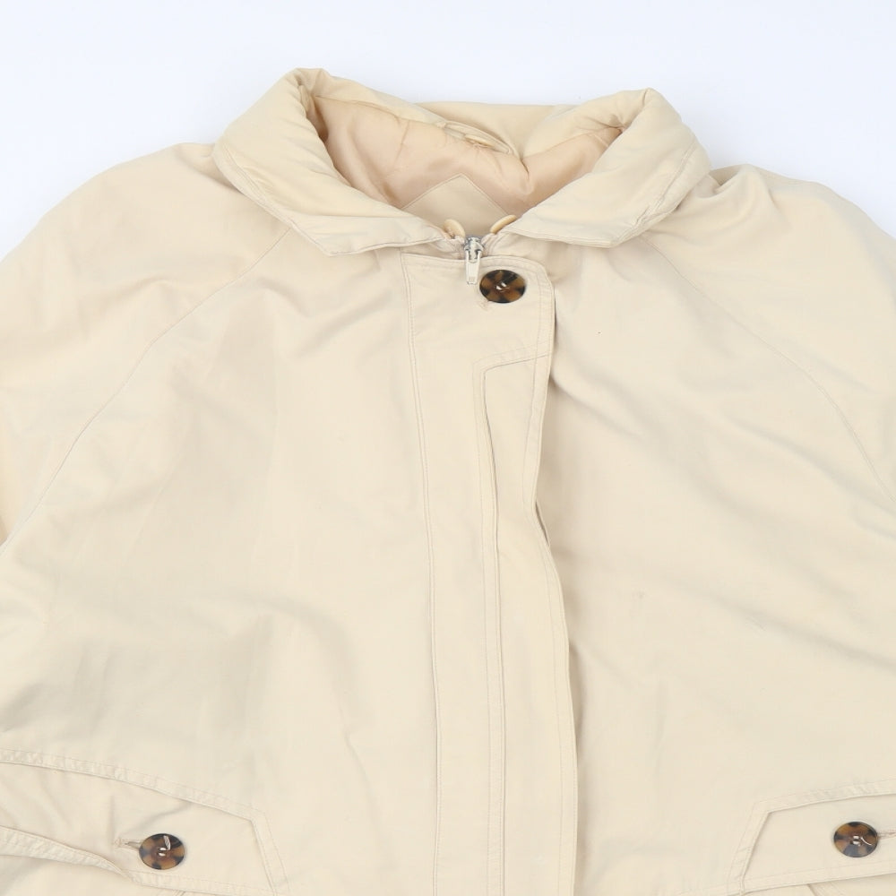 YS Womens Beige Jacket Coat Size XL Zip