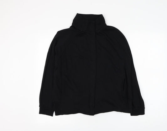 OVS Womens Black Cotton Pullover Sweatshirt Size L Button