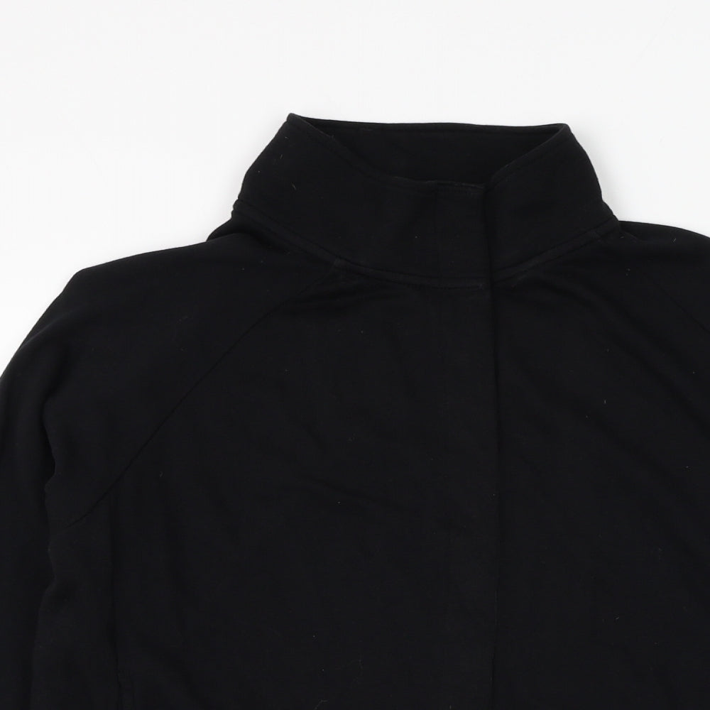 OVS Womens Black Cotton Pullover Sweatshirt Size L Button