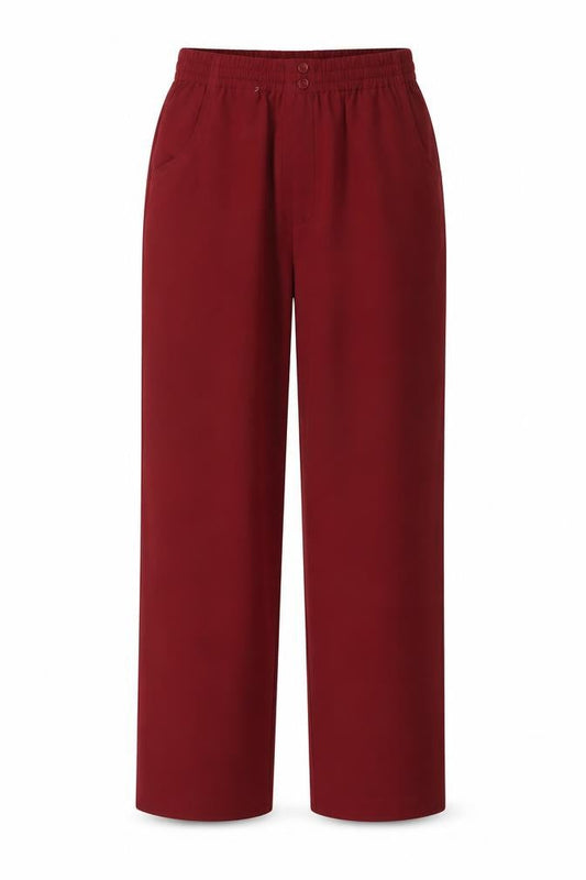 Ocealis Womens Red Polyester Trousers Size 10 L27 in Regular