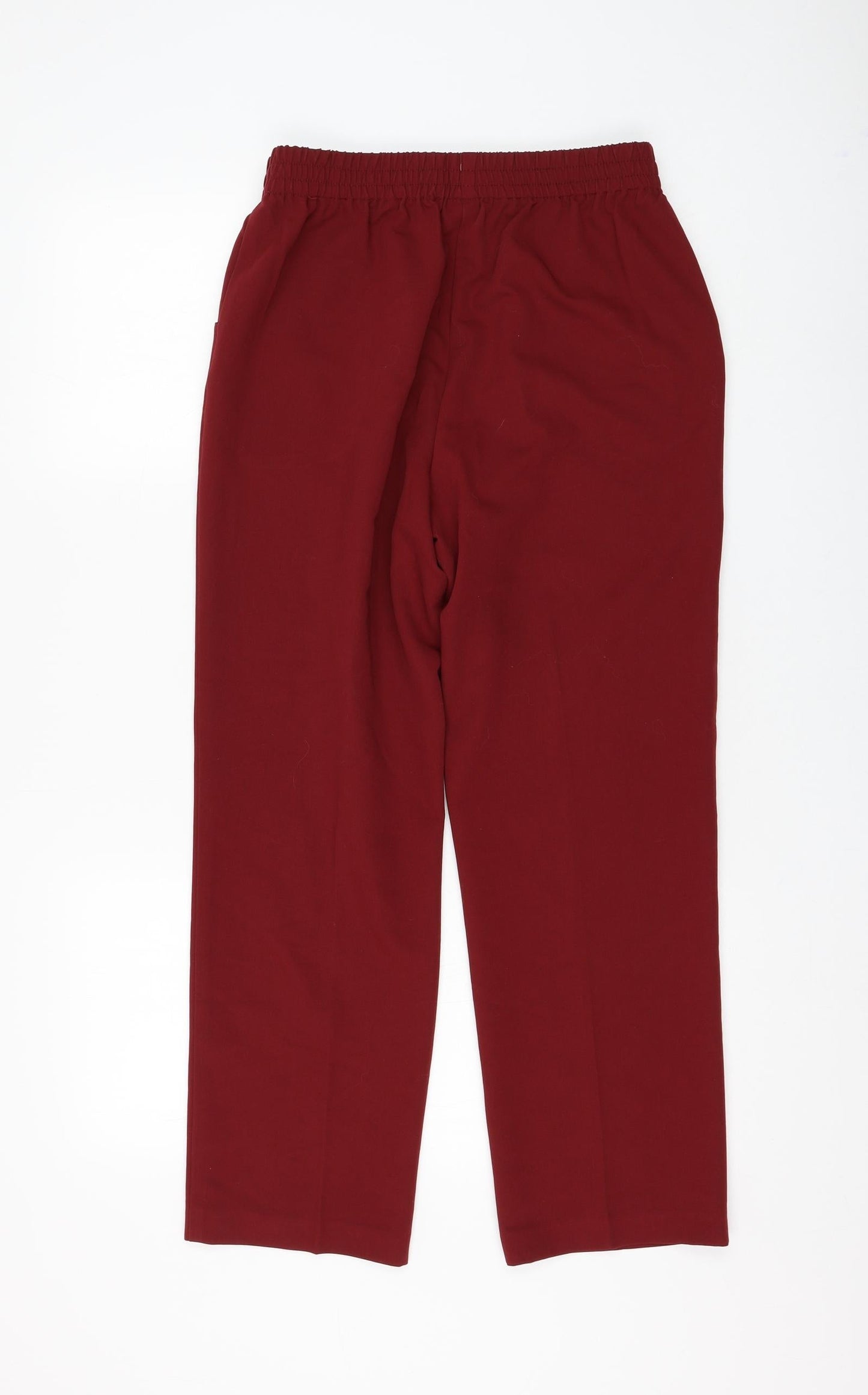Ocealis Womens Red Polyester Trousers Size 10 L27 in Regular