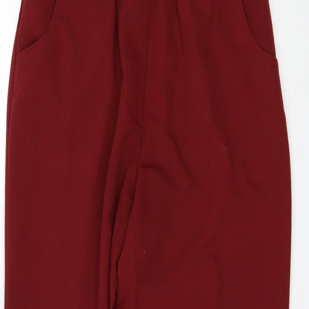 Ocealis Womens Red Polyester Trousers Size 10 L27 in Regular