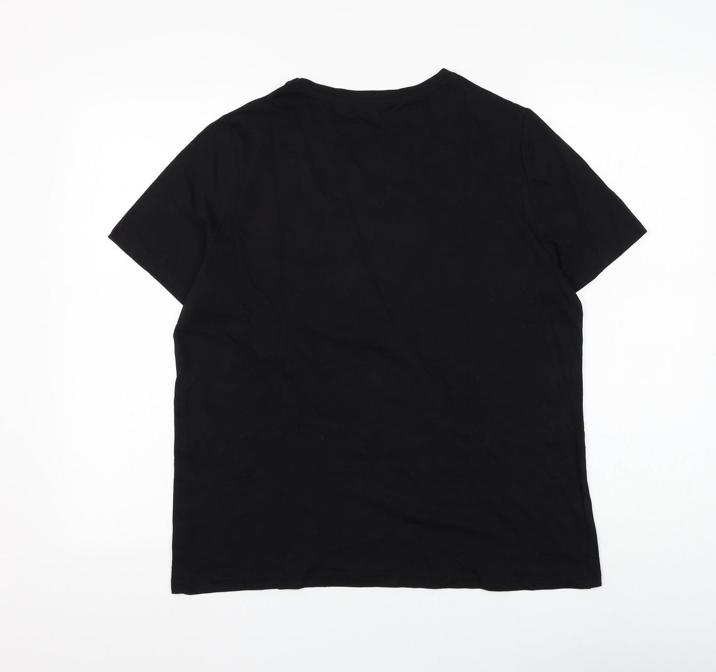 Preworn Womens Black Polyester Basic T-Shirt Size M Round Neck - Kiss Kiss