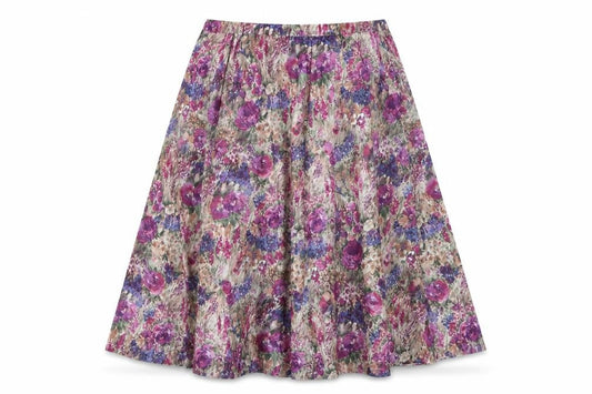 Preworn Womens Multicoloured Floral Polyester Flare Skirt Size 38 in