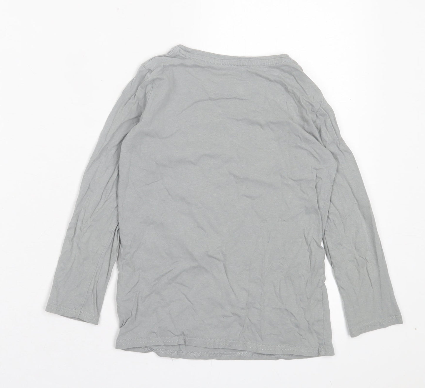 Dunnes Stores Boys Grey Cotton Basic Casual Size 6-7 Years Crew Neck Pullover