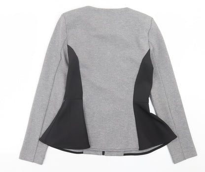 Topshop Womens Grey Jacket Size 10 Zip