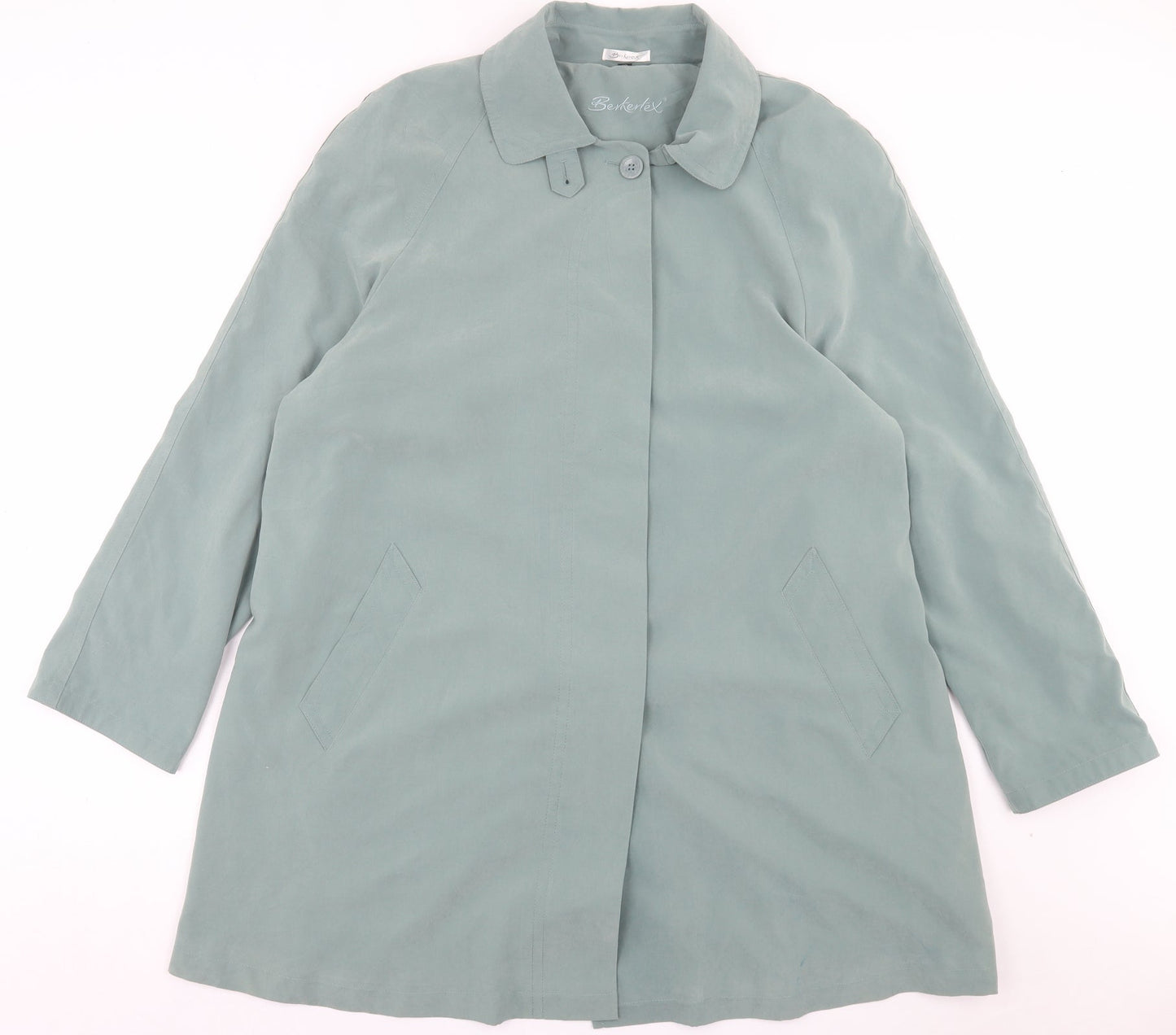 Berkertex Womens Green Jacket Coat Size 18 Button
