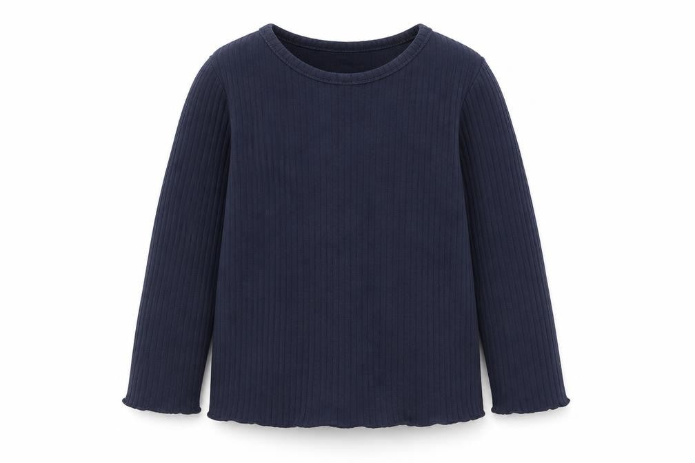 F&F Girls Blue Cotton Basic T-Shirt Size 18-24 Months Round Neck Pullover
