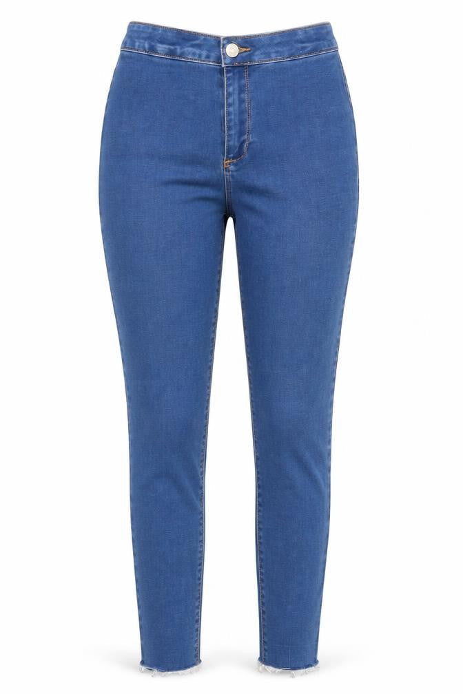 Missguided Womens Blue Cotton Skinny Jeans Size 8 L28 in Regular Button