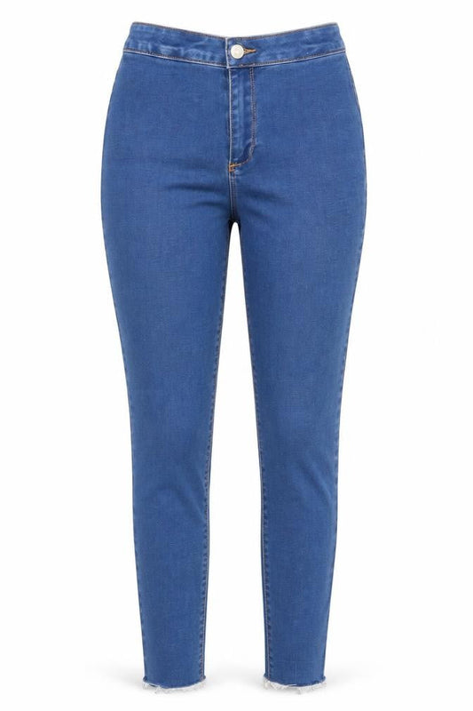 Missguided Womens Blue Cotton Skinny Jeans Size 8 L28 in Regular Button