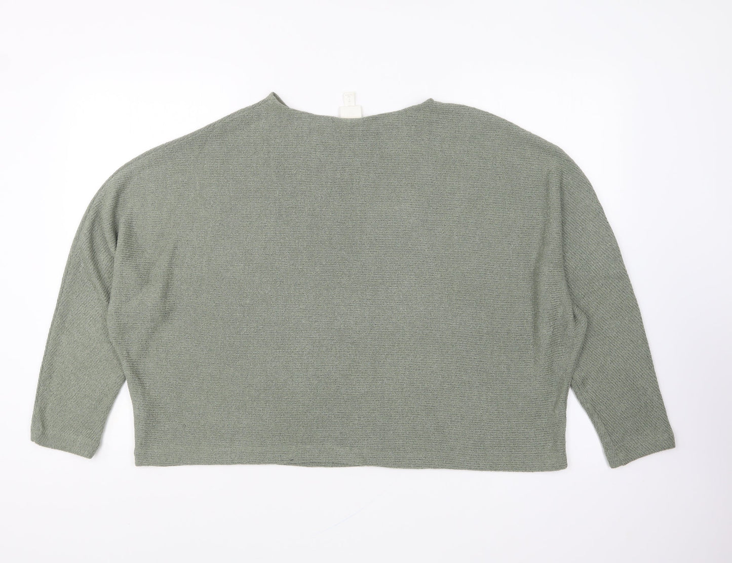 H&M Womens Green Round Neck Viscose Pullover Jumper Size L