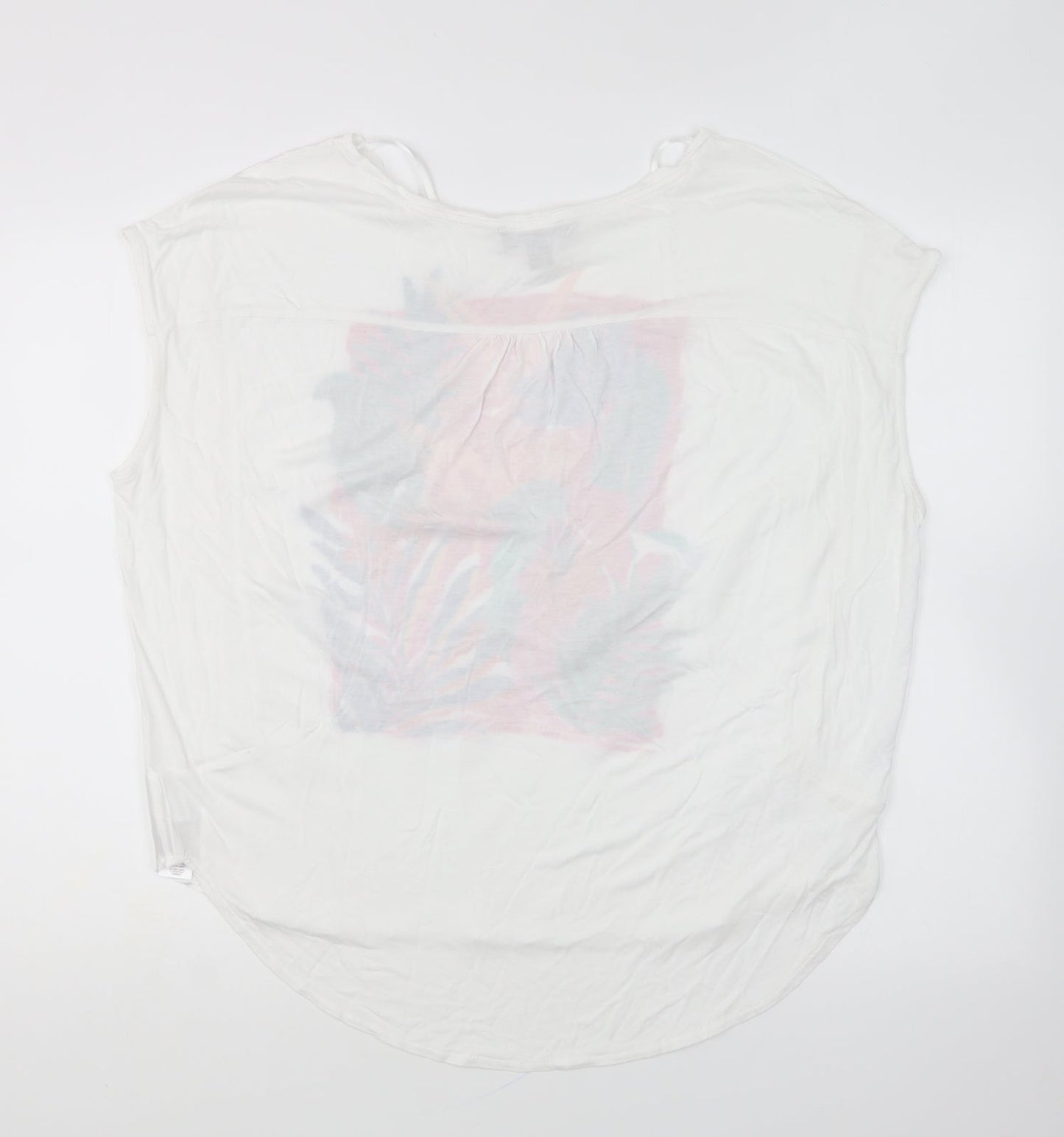 Primark Womens White Viscose Basic T-Shirt Size S Round Neck