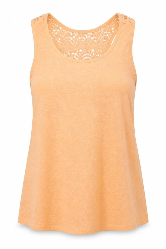 PEP&CO Womens Orange Polyester Basic Tank Size 14 Round Neck