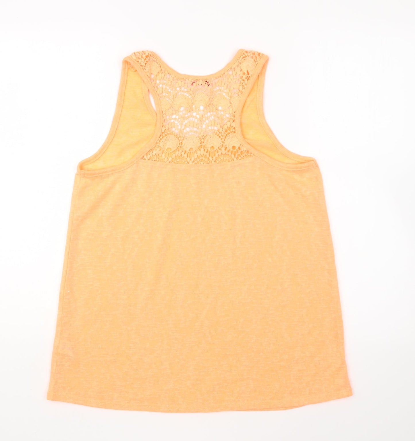 PEP&CO Womens Orange Polyester Basic Tank Size 14 Round Neck