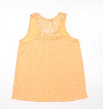Pep&Co Womens Orange Polyester Basic Tank Size 14 Round Neck