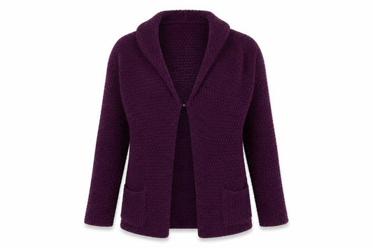 Dunnes Womens Purple V-Neck Acrylic Cardigan Jumper Size S