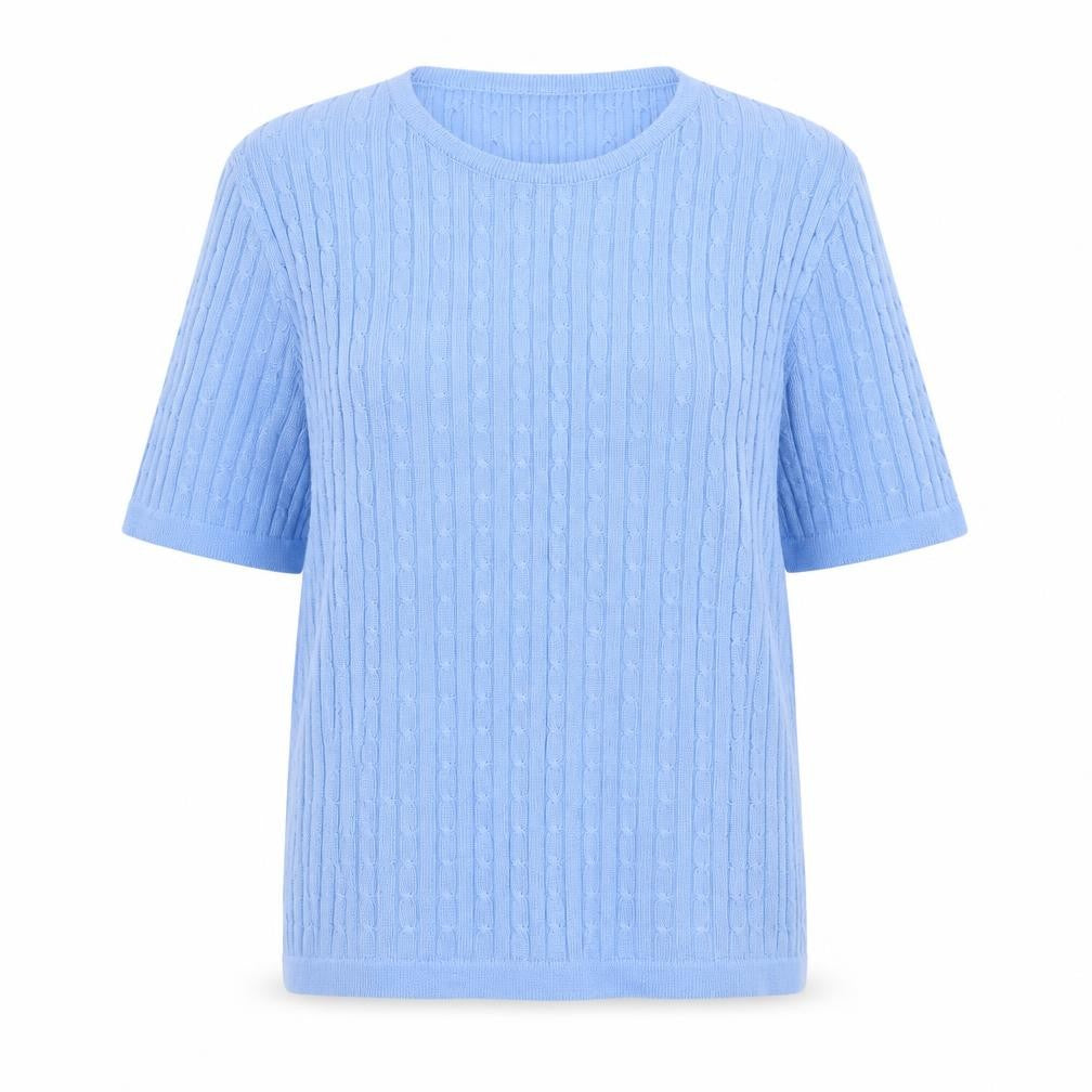 Canda Womens Blue Round Neck Acrylic Pullover Jumper Size M