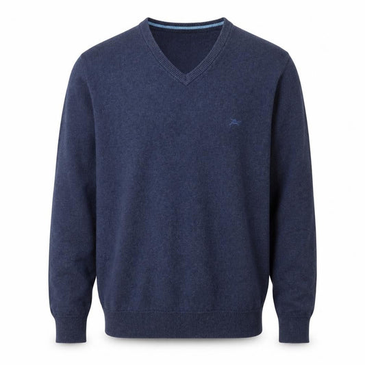 Wolsey Mens Blue V-Neck Cotton Pullover Jumper Size M