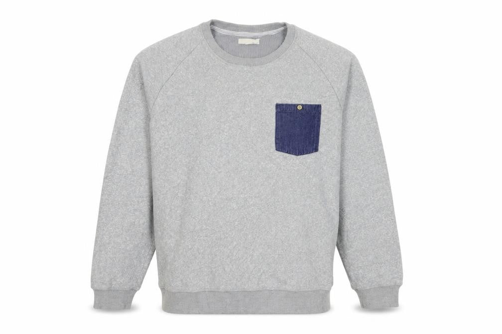 SUIT Mens Grey Cotton Pullover Sweatshirt Size L