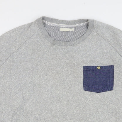 SUIT Mens Grey Cotton Pullover Sweatshirt Size L