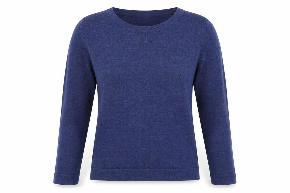 Georgia Firenze Womens Blue Round Neck Acrylic Pullover Jumper Size 12