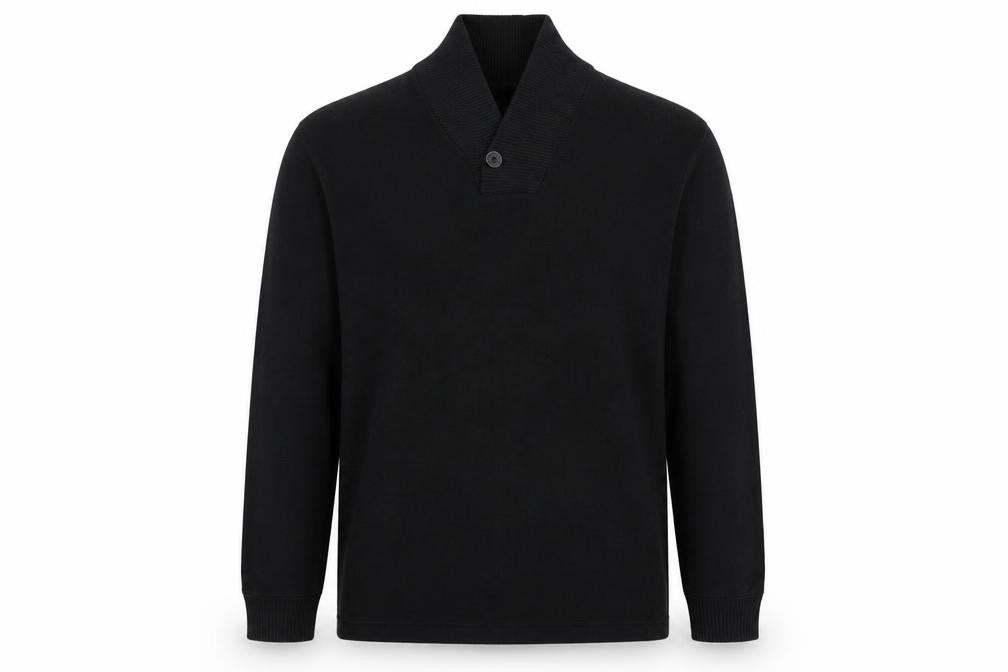 Marks & Spencer Mens Black High Neck Cotton Pullover Jumper Size M