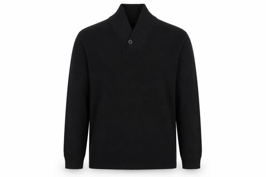 Marks & Spencer Mens Black High Neck Cotton Pullover Jumper Size M