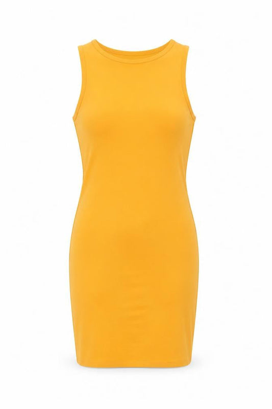 Style Plus Womens Orange Polyester Tank Dress Size 10 Round Neck Pullover - Neon