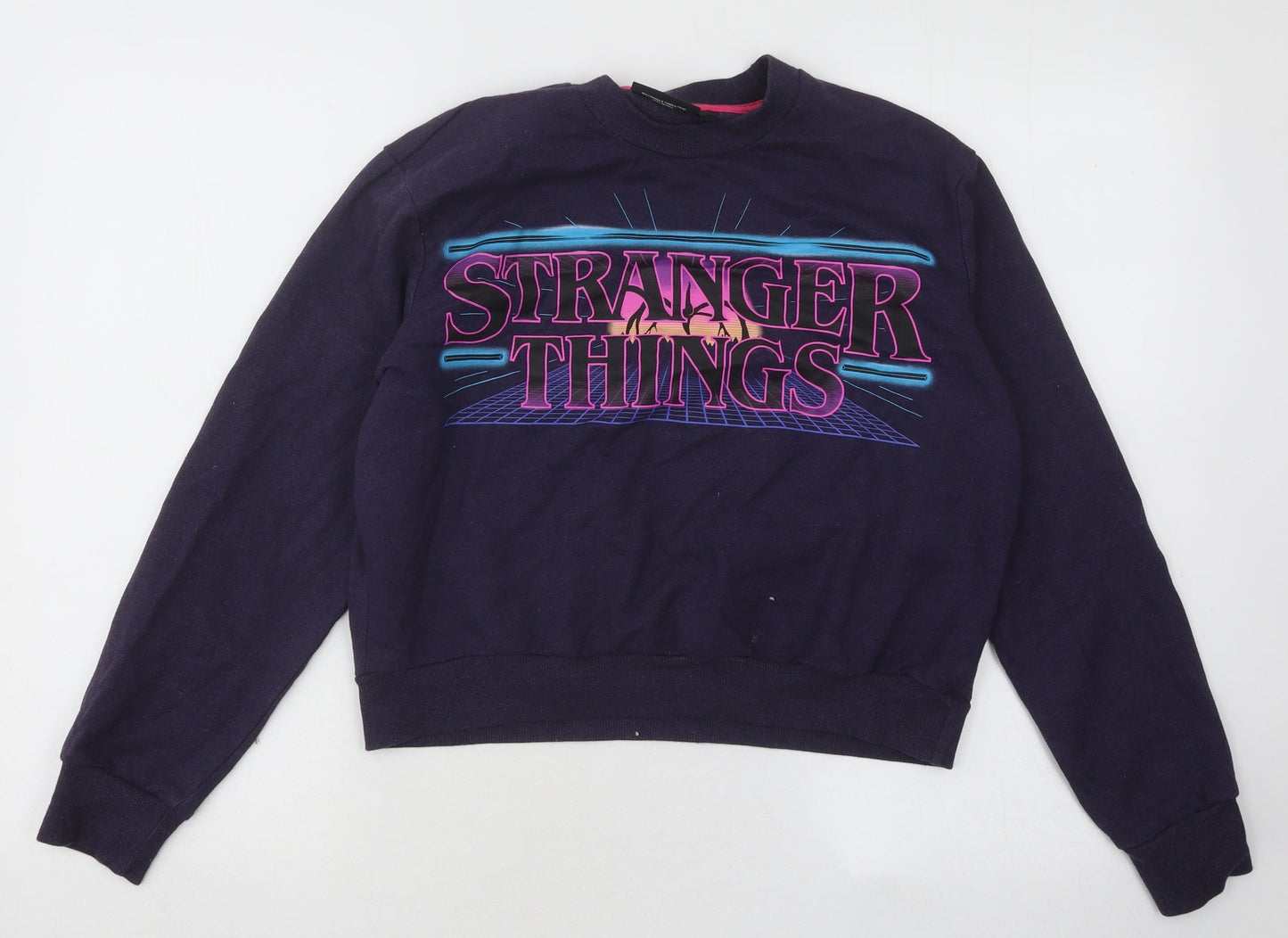Preworn Womens Blue Cotton Pullover Sweatshirt Size S Pullover - Stranger Things