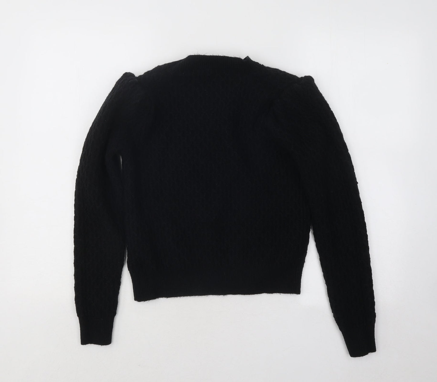 Wild Pony Womens Black Round Neck Acrylic Pullover Jumper Size S