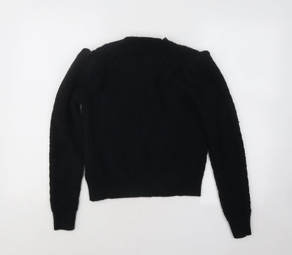 Wild Pony Womens Black Round Neck Acrylic Pullover Jumper Size S