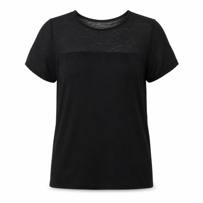 Noisy May Womens Black Polyester Basic T-Shirt Size S Round Neck