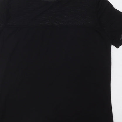 Noisy May Womens Black Polyester Basic T-Shirt Size S Round Neck