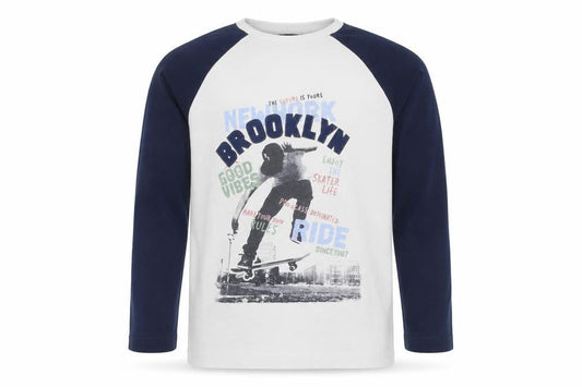 George Boys White Cotton Basic T-Shirt Size 6-7 Years Round Neck Pullover - Brooklyn Stakeboard