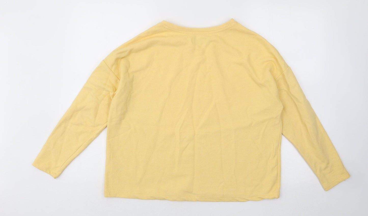 Pull&Bear Womens Yellow Cotton Pullover Sweatshirt Size S Pullover