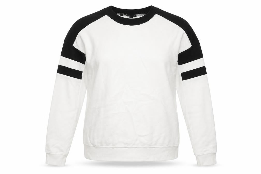 New Look Womens White Cotton Pullover Sweatshirt Size 6 Pullover
