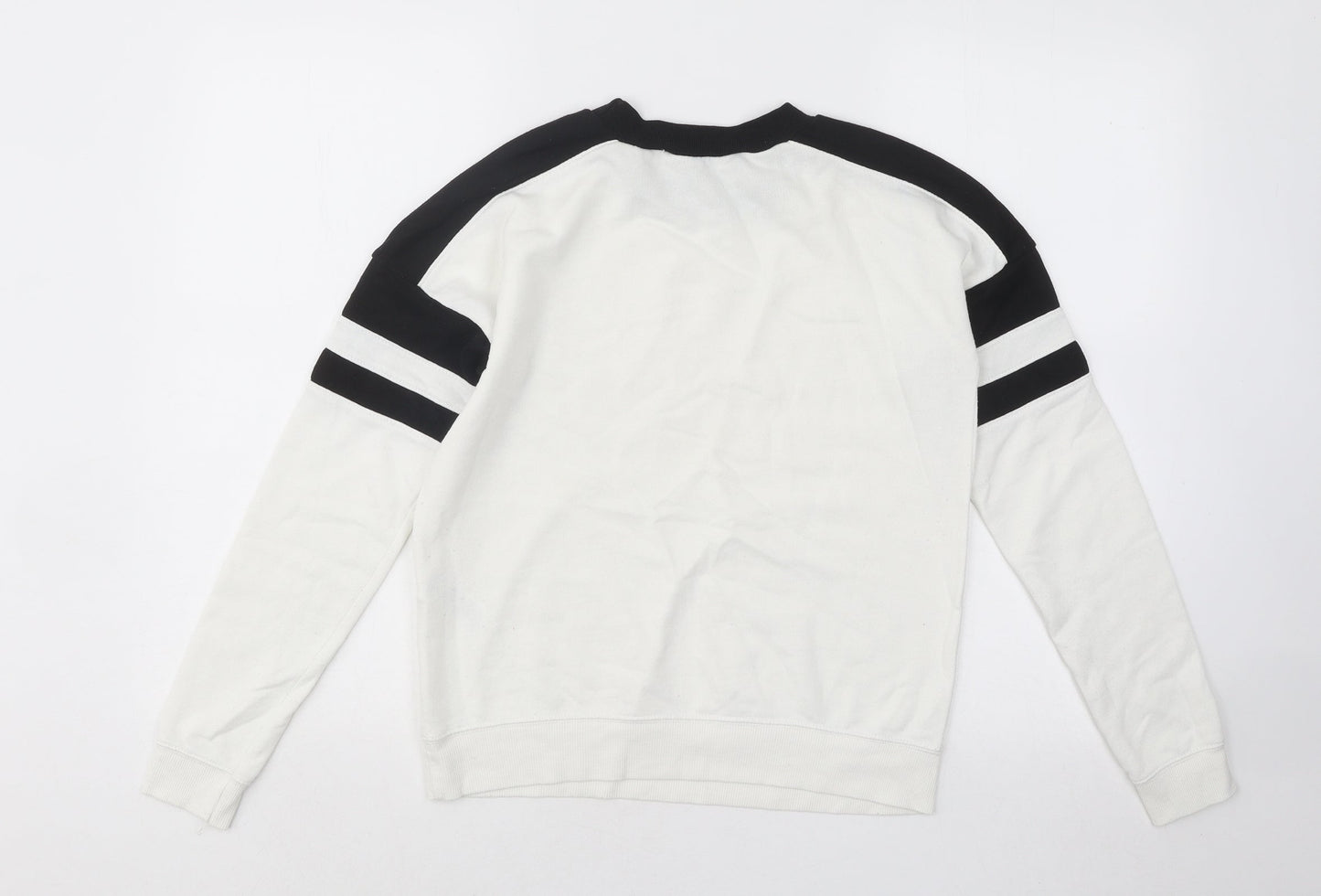 New Look Womens White Cotton Pullover Sweatshirt Size 6 Pullover