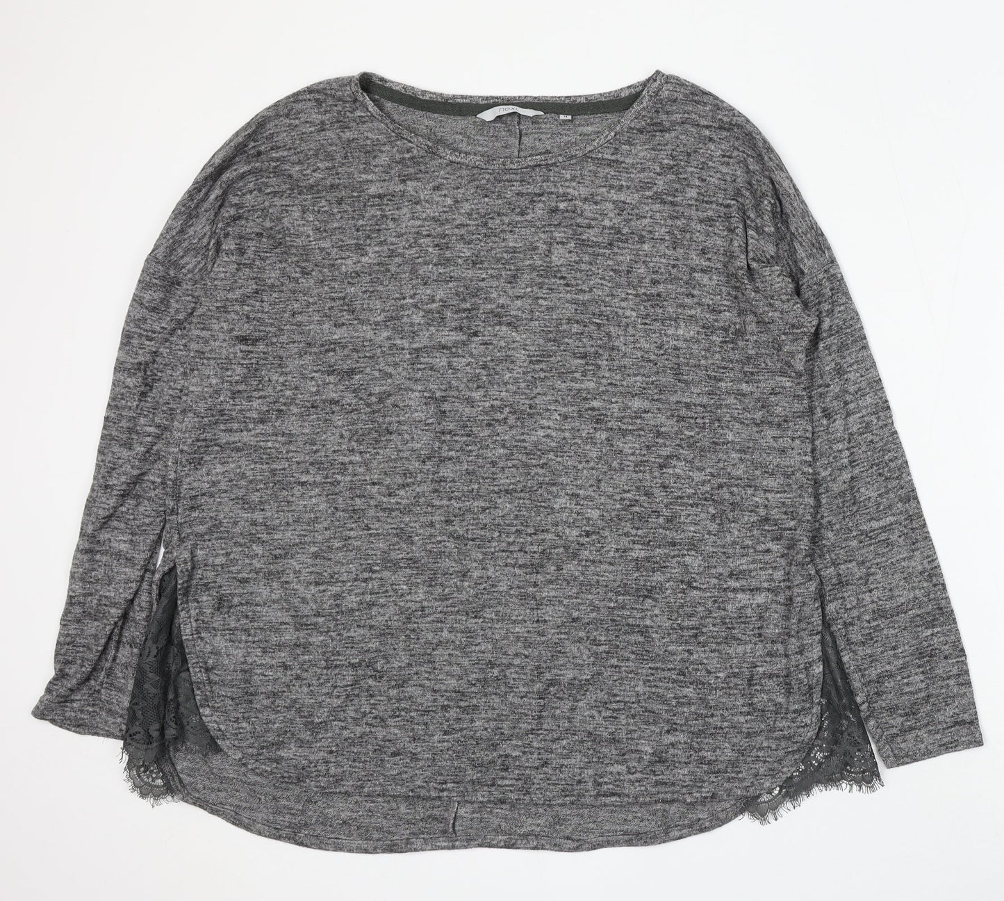 NEXT Womens Grey Round Neck Polyester Pullover Jumper Size 14