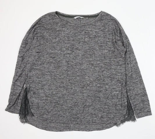 NEXT Womens Grey Round Neck Polyester Pullover Jumper Size 14